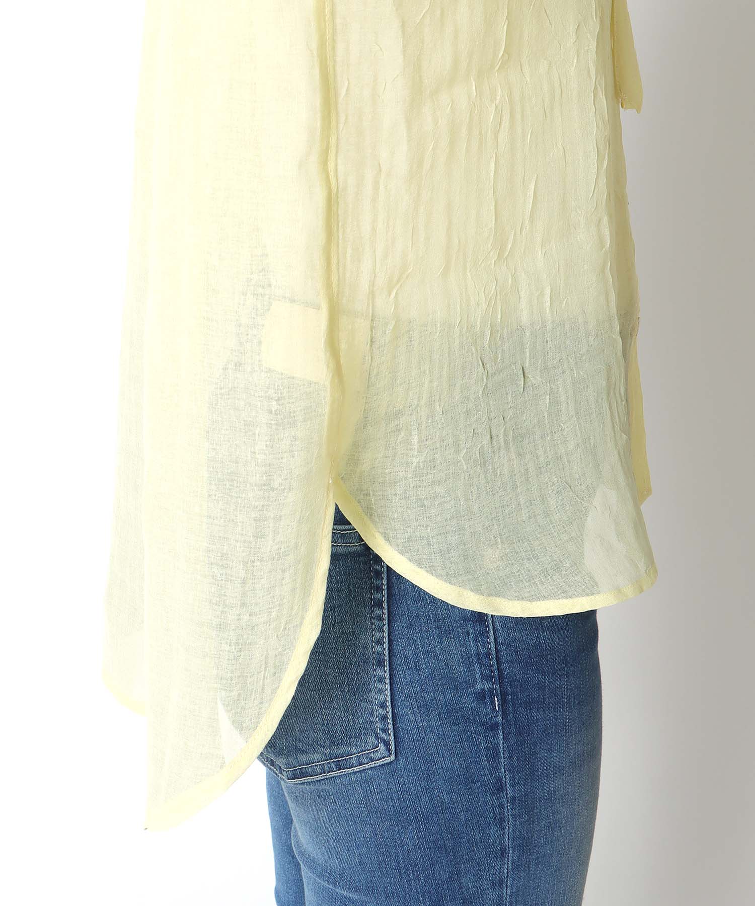 ギャザーリボンカラーブラウス